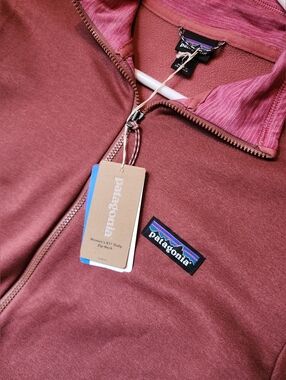 New Tags Nwt Women Patagonia R1 Daily Zip Neck Top Fleece L Large Dark Rosehip